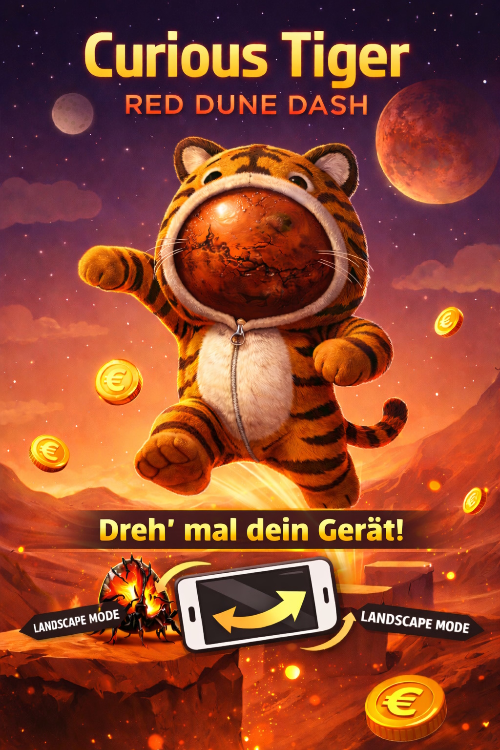 Bitte Gerät ins Querformat drehen